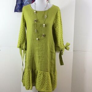 Francesca Bettini Italian linen shift dress S